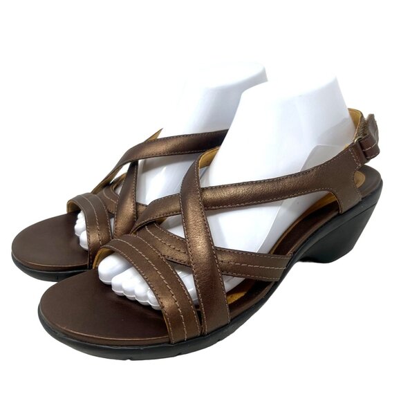 Clark’s Unstructured Un.Crow Strappy Sandals Bronze Leather 83685 Size 10M - Picture 2 of 9